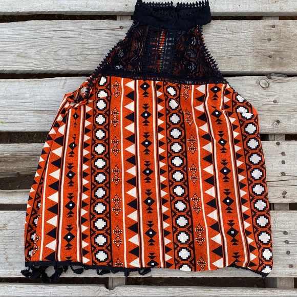 NWT LOVE J  orange/ blue top without sleeves M XL - Picture 2 of 12